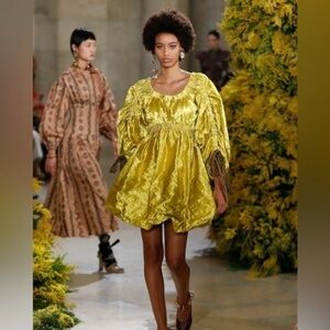 Ulla Johnson 00‎ NWT Martine Beryl Golden Bubble Mini Dress Runway Yellow XS